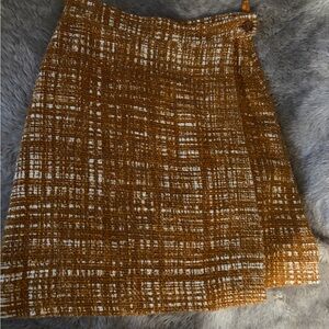 Prada “ICONIC VINTAGE” Original Mustard and White Tweed A-Line Skirt